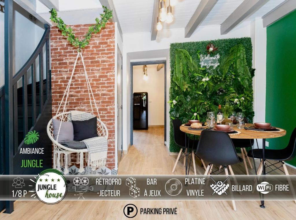 MAISON "Jungle House" 90 m2 BILLARD, RÉTROPROJECTEUR, BAR À JEUX , VINYLE, WIFI FIBRE, idéal PRO & FAMILLE à Montbrison photo 1