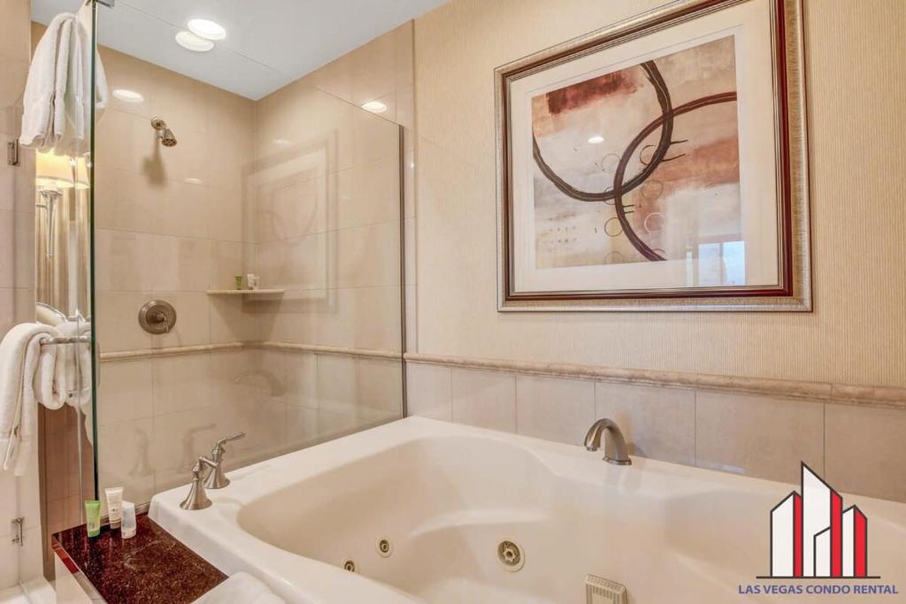 MGM Signature-Strip View Jacuzzi Studio work desk - Tap to explore photos
