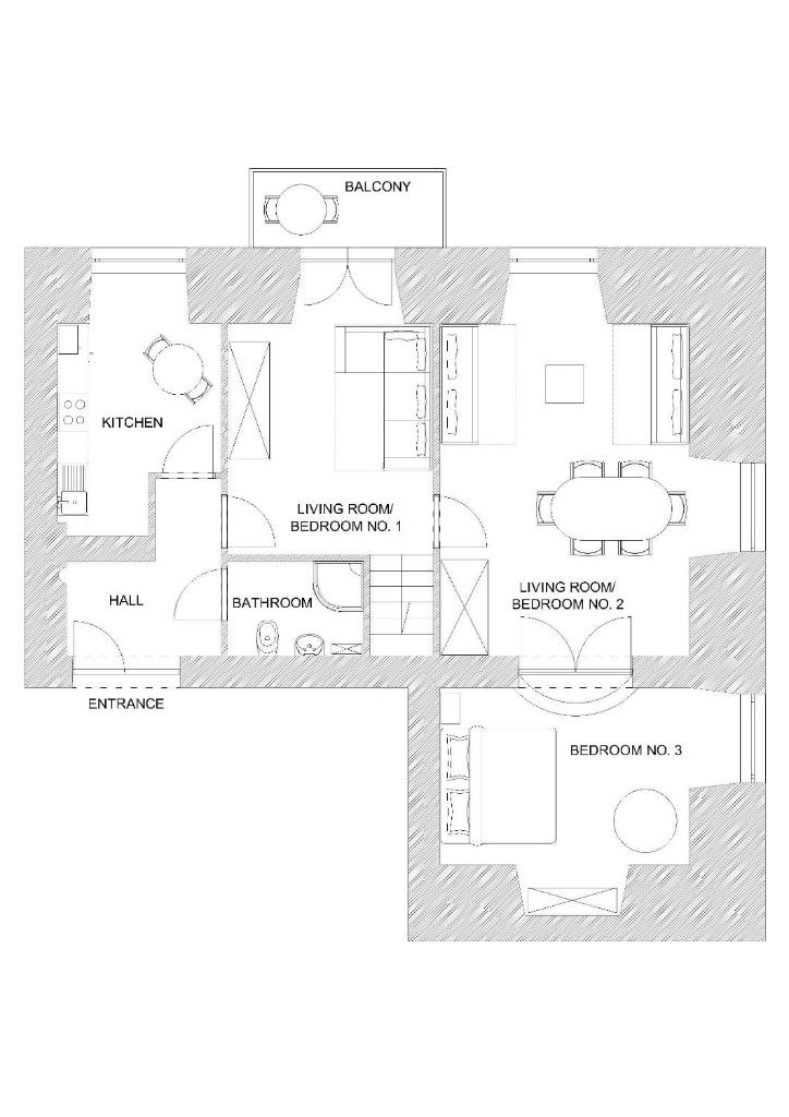 Апартаменты (Апартаменты с 1 спальней и балконом — 2 этаж), Apartments Roman