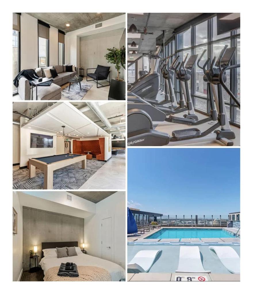 Rooftop Pool Hot Tub Gym King Bed Parking image