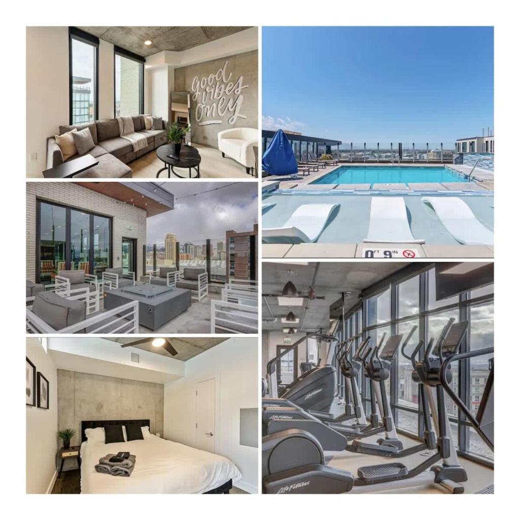 Gym Rooftop Pool Hot tub King Bed Parking image