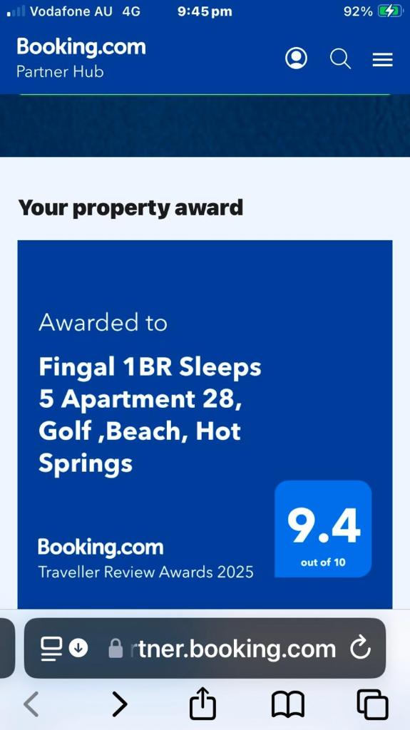 Fingal 1BR Sleeps 5 Apartment 28, Golf ,Beach, Hot Springs photo 2