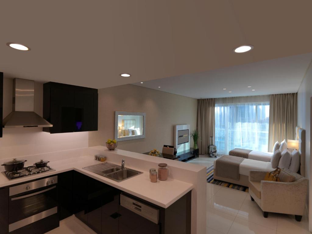 Апартаменты (Люкс с 3 спальнями и видом на канал), Апарт-отель DAMAC Maison Canal Views