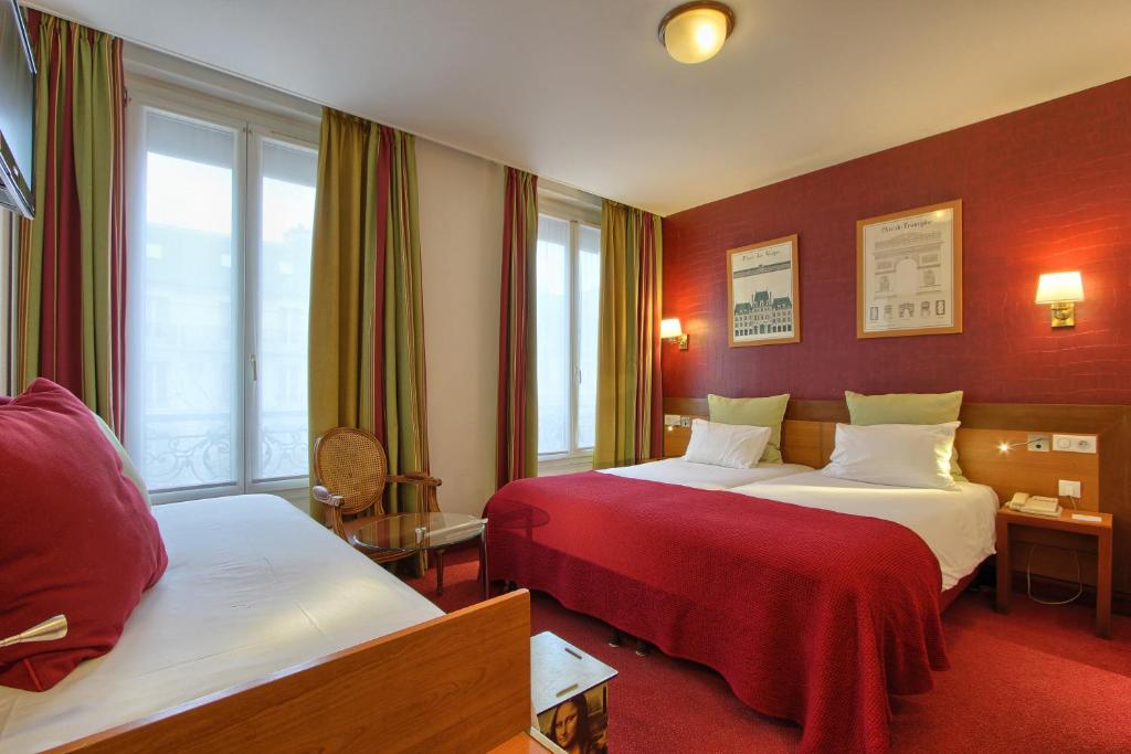 Трехместный (Улучшенный трехместный номер), Best Western Tour Eiffel Invalides