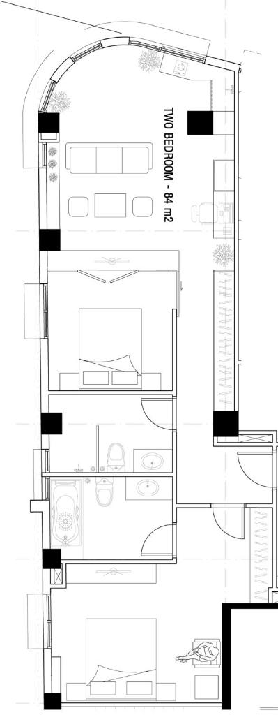 Апартаменты (Апартаменты с 2 спальнями), Homestead Parkview (formerly Compass Parkview)