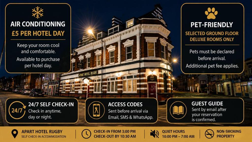 Apart Hotel Rugby -Self Check In- Room Type - Standard Double Room