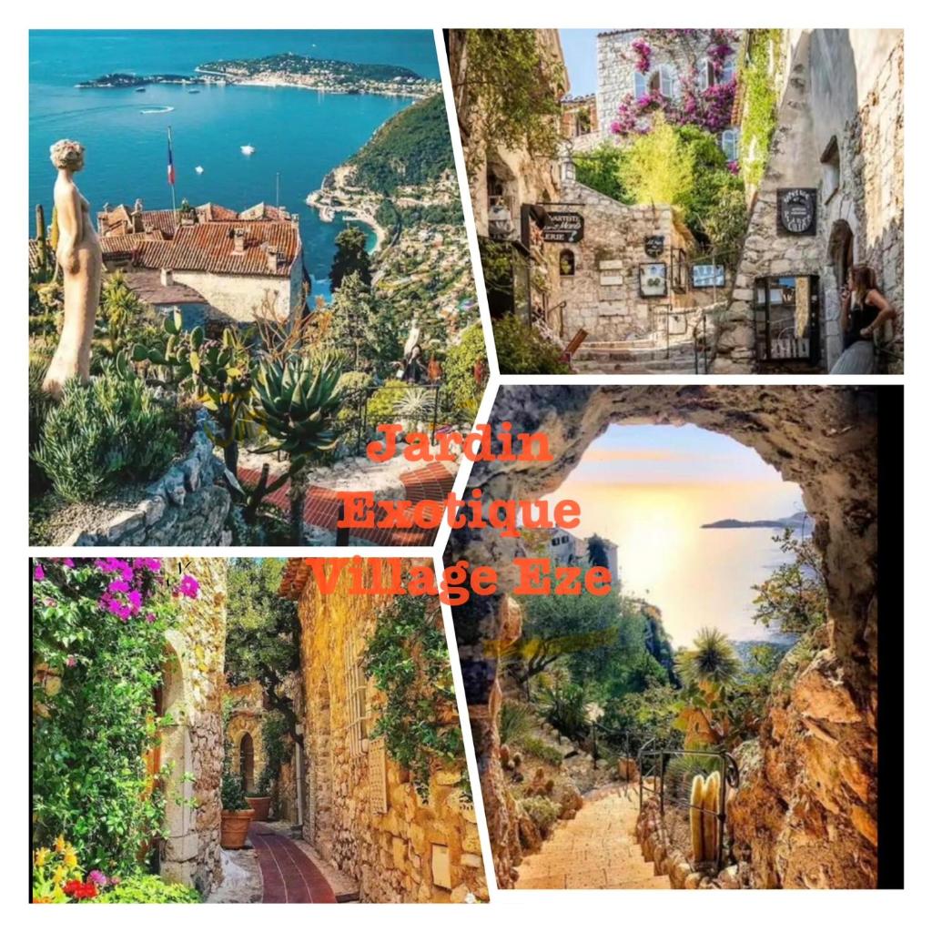 STUDIO pied village EZE - dans VILLA - Parking Gratuit - Tap to explore photos