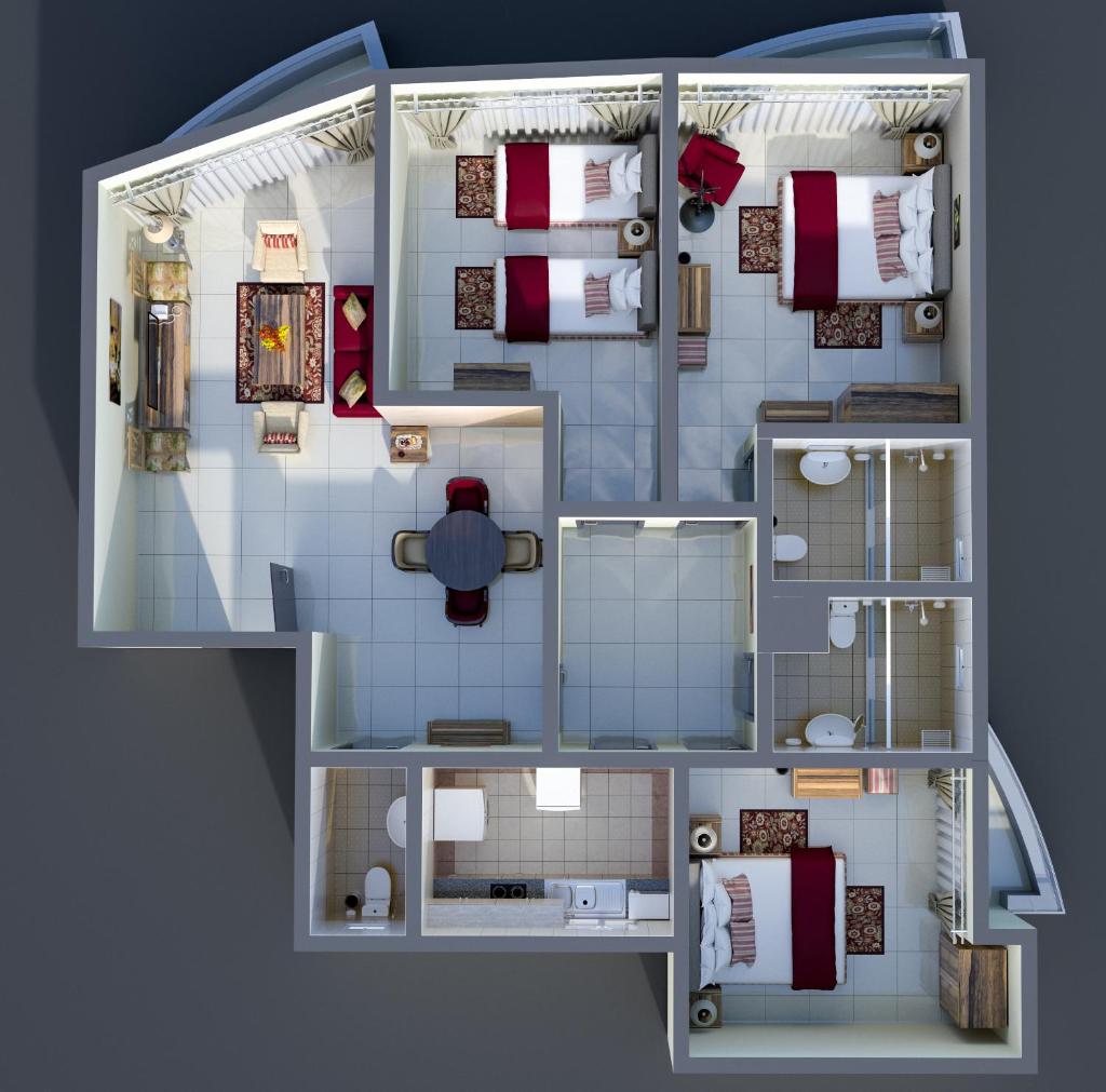 Апартаменты (Люкс с 3 спальнями), Отель Ewan Tower Hotel Apartments