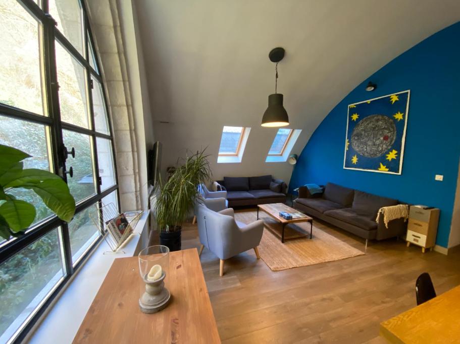 Loft dans ancien couvent à dix minutes de Rouen – appartement 1 chambre