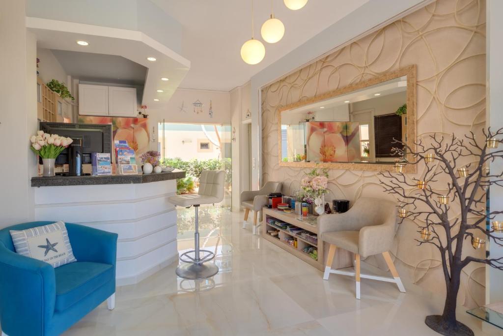 Lobby, Pyrgos Beach Hotel Apartments in Crete Island