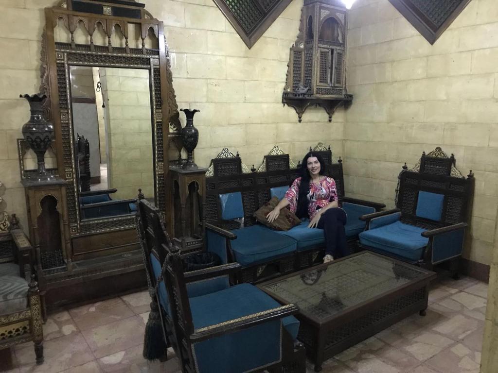 Shared lounge/TV area, Arabian Nights Hostel in Cairo