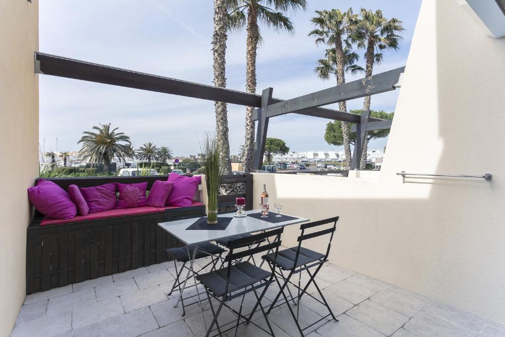 Balcony/terrace, Cap d'Agde Studio - Village naturiste in Agde
