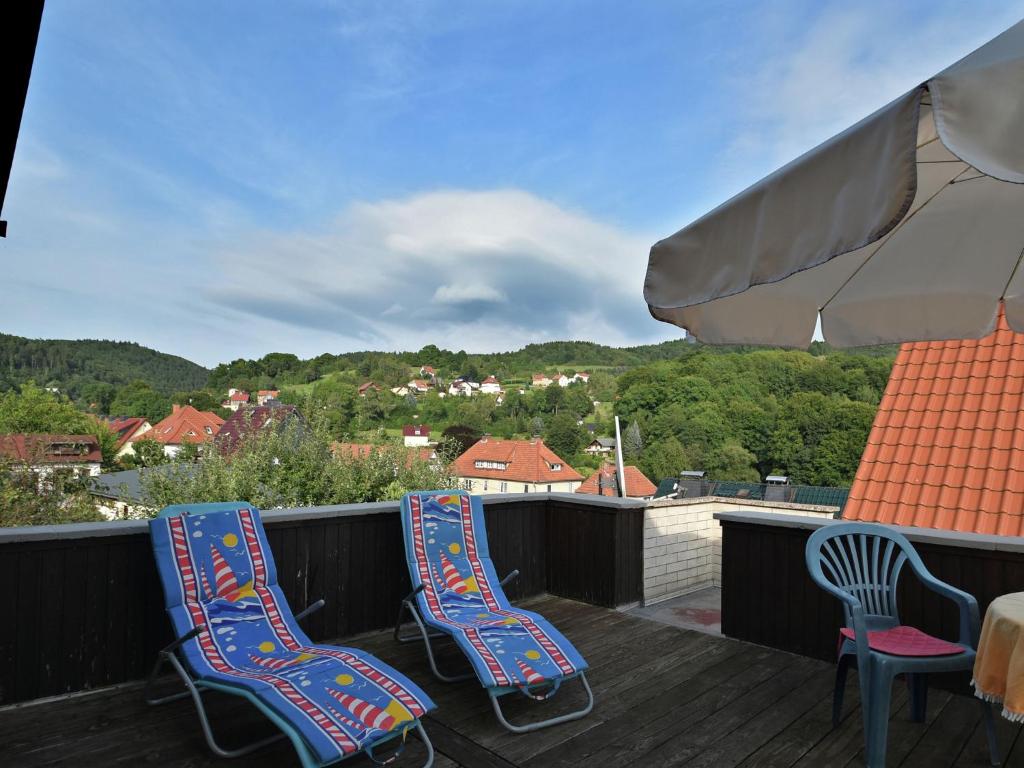 Lovely holiday home in the Thuringian Forest with roof terrace and great view