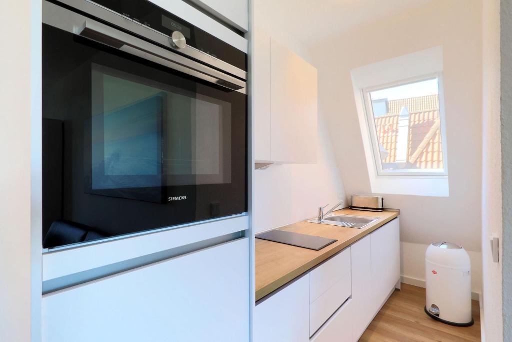 Kitchen, Apartment Traveblick in Lubeck