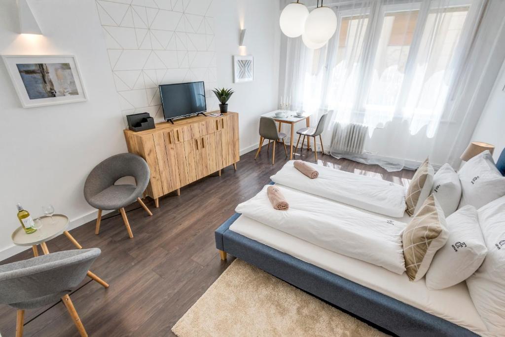 Bed, d.Five Harmony Studio at Vaci Street in Budapest