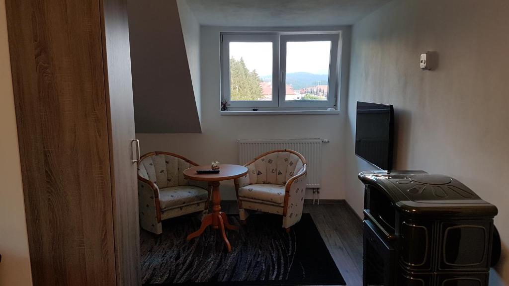 Room with a High Tatras view and Fireplace 전경