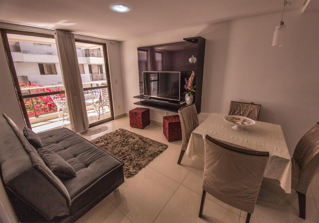 Shared lounge/TV area, Unique Beach - Pe Na Areia in Joao Pessoa