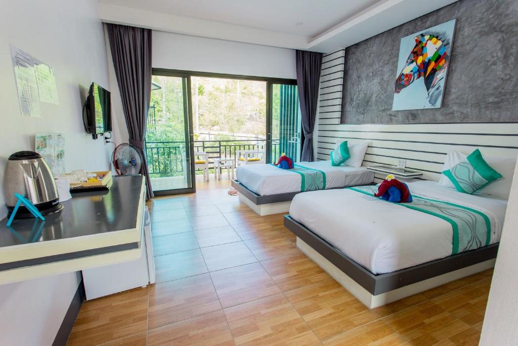 acomodação dupla em hotel com bom custo-benefício em Koh Tao.