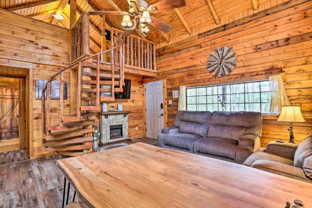 Broken Bow Log Cabin with Fire Pit, Pond, and Deck!, Broken Bow