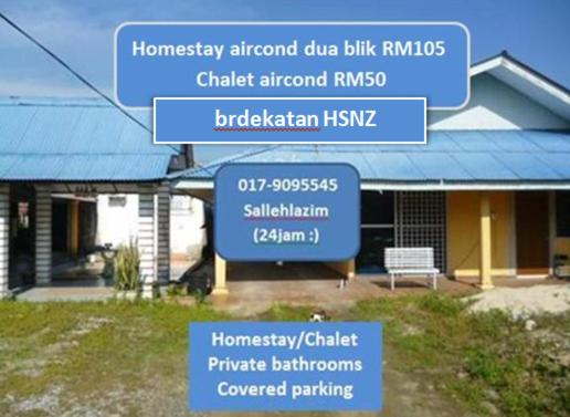 Chalet RM50 private pool homestay aircond RM100 Kakmah HSNZ pantai timur guest house Kuala Terenggan