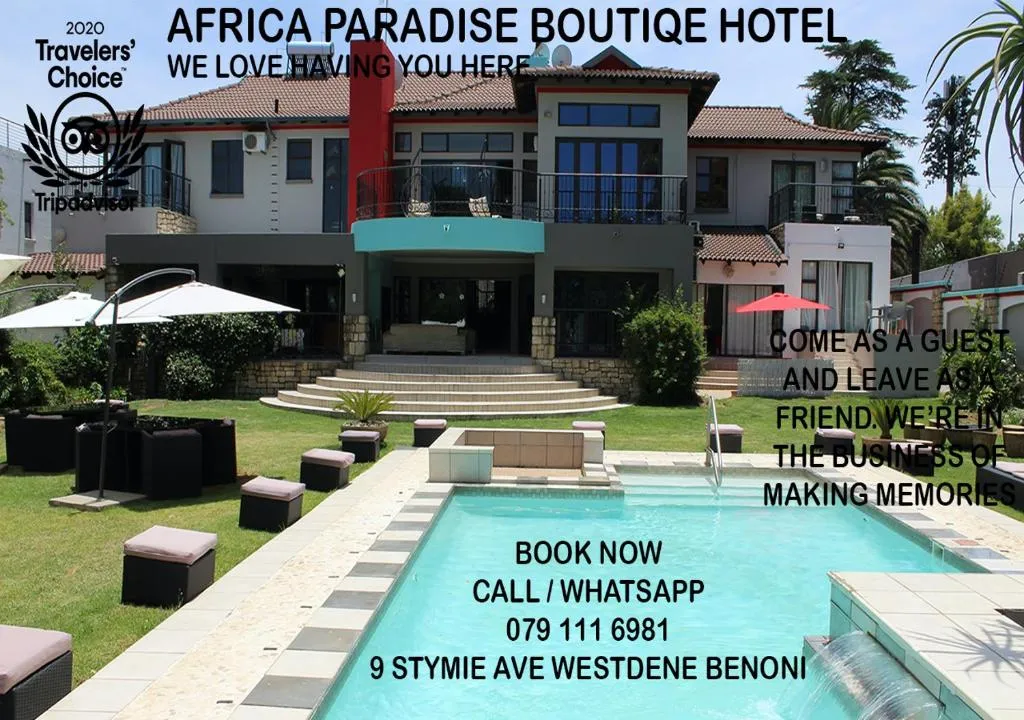 Africa Paradise - OR Tambo Airport Boutique Hotel, hotel in Benoni