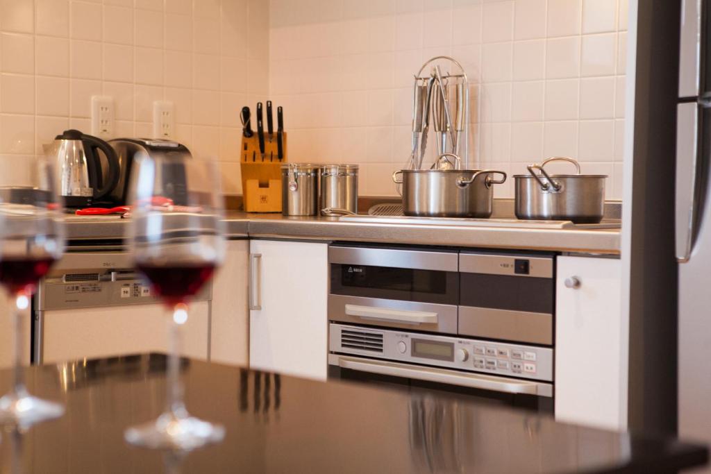 Kitchen, Powder Haven Apartments in Niseko