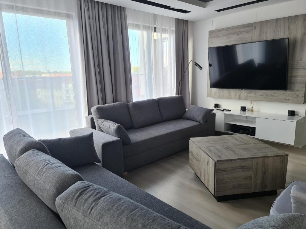 Penthouse Grey Apartment with Billiards