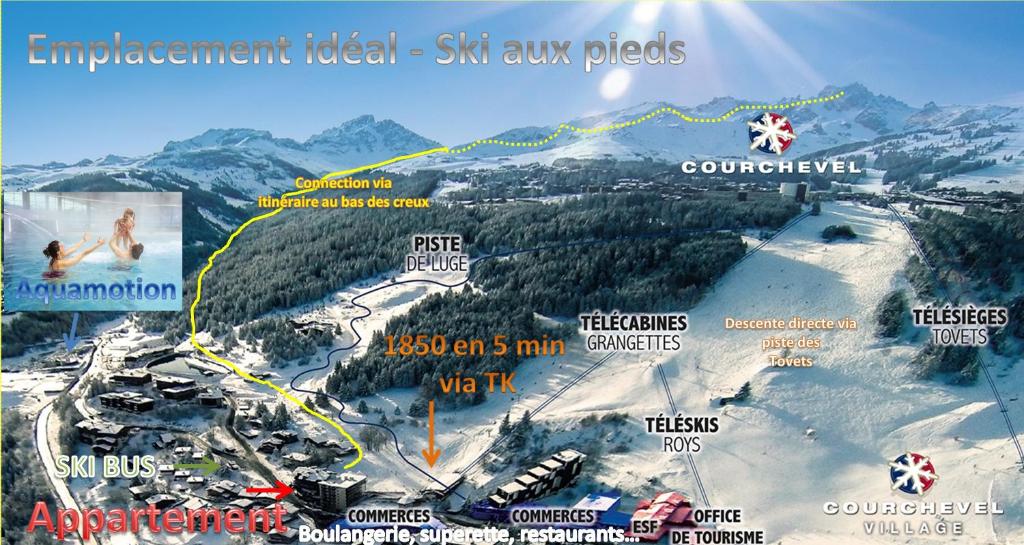 Courchevel 1550 – VERITABLE SKI AUX PIEDS – APPARTEMENT LES TOVETS T2 – 47m2 – 4P - 2