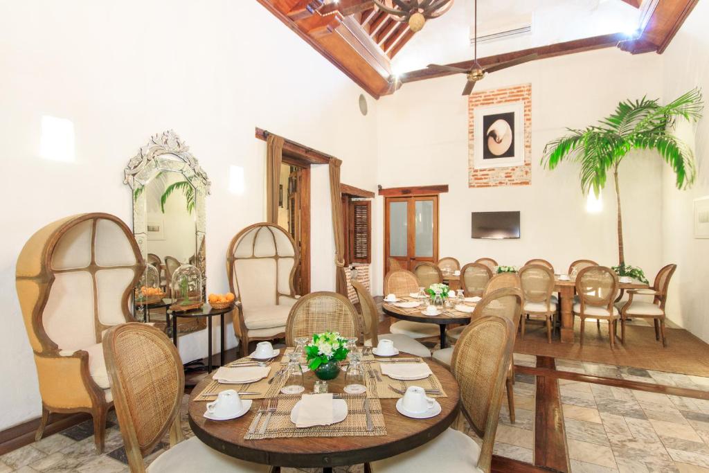 Restaurant, Hotel Boutique Casa del Coliseo in Cartagena