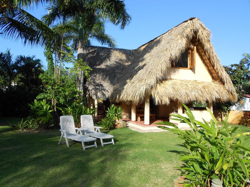 Palm-covered house in the tropical -Casa Oli, Las Galeras