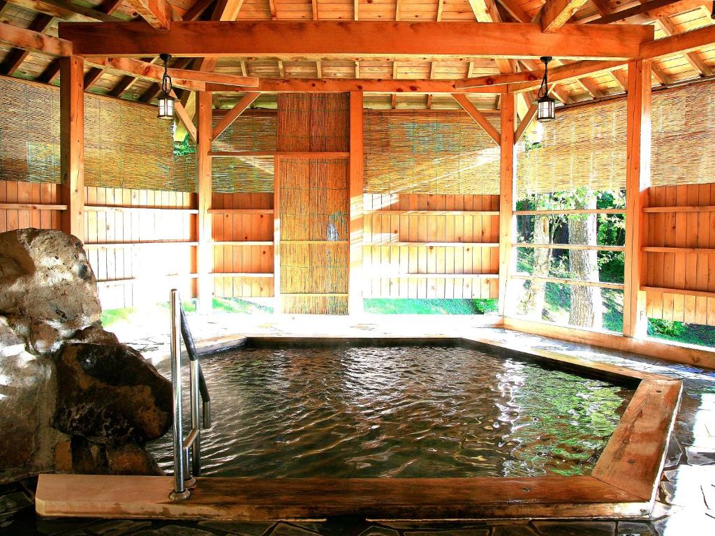 Hot spring bath, Aomori Winery Hotel in Owani