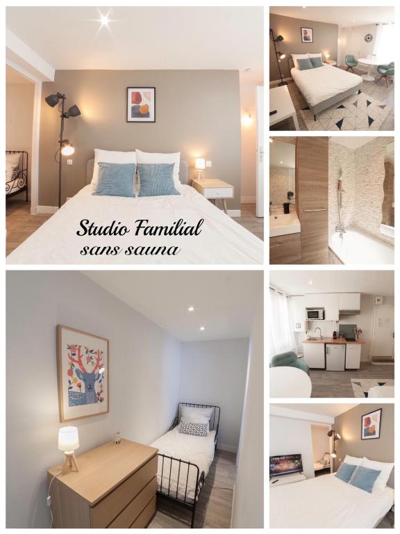 PRESTIGELOC - 3 Studios au Choix - 2 avec Sauna privé gratuit, 1 avec 3 Couchages, Centre-ville - 2