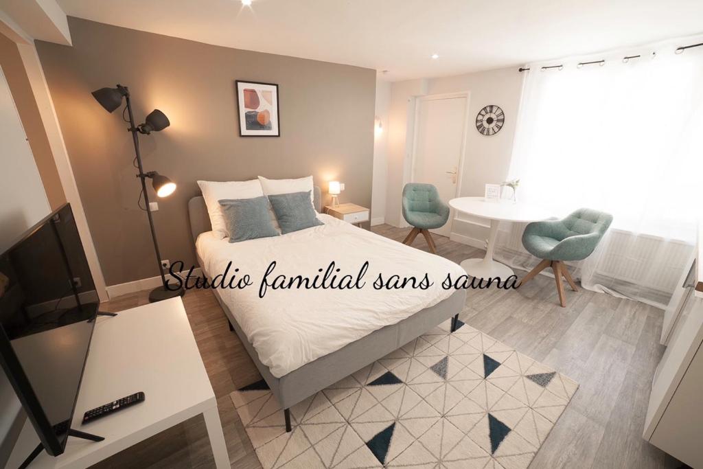 PRESTIGELOC - 3 Studios au Choix - 2 avec Sauna privé gratuit, 1 avec 3 Couchages, Centre-ville - 5