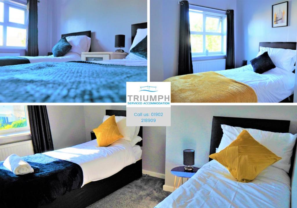 Spacious 3 bed house, great for FAMILIES and CONTRACTORS, sleeps 5 plus FREE Parking - Triumph Serviced Accommodation Wolverhampton, Wolverhampton