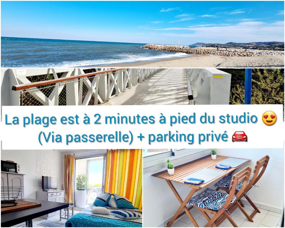 Studio Loggia Plage: 2 min à pied à Port-Argelès, Argelès-sur-Mer