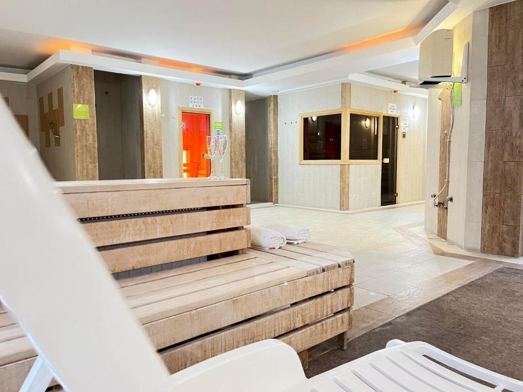 Sauna, Aqua Wellness Apartments in Hajduszoboszlo