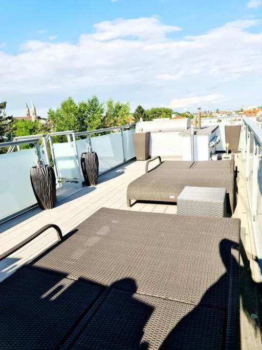 luxury 4 bedroom roof apt with 3 balconies & view, Hotel in Wien