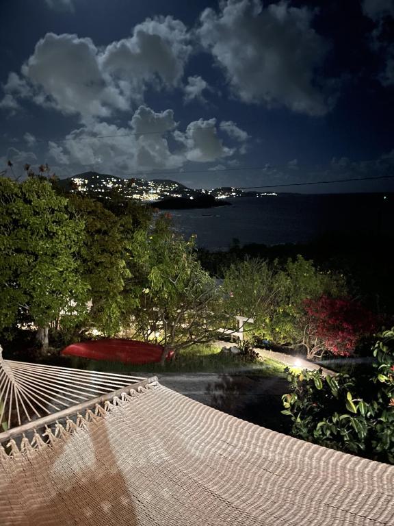 a view from a balcony overlooking a city, Virgin Islands Campground in Saint Thomas