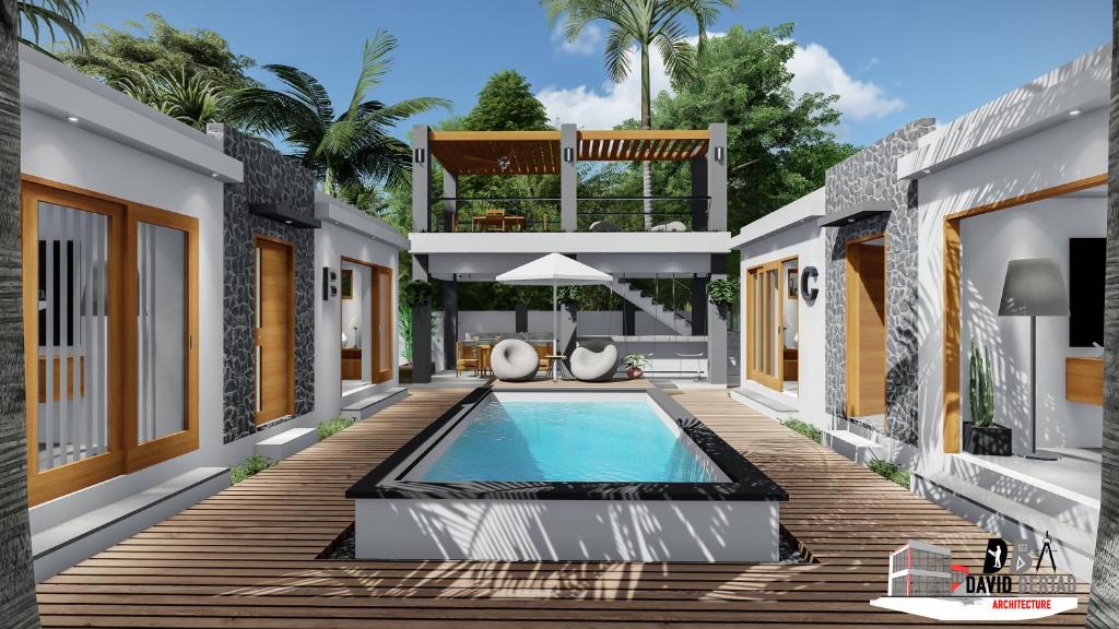 Moringa Resort with Pool, open Air Shower & shared Bath sleeps 8, Willemstad