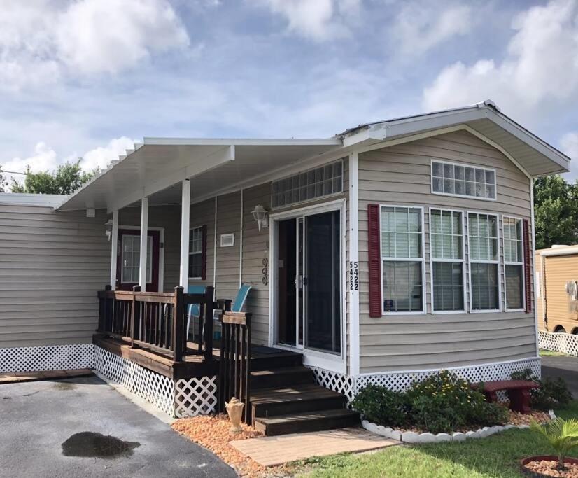 Park model open - tiny house built beside unit