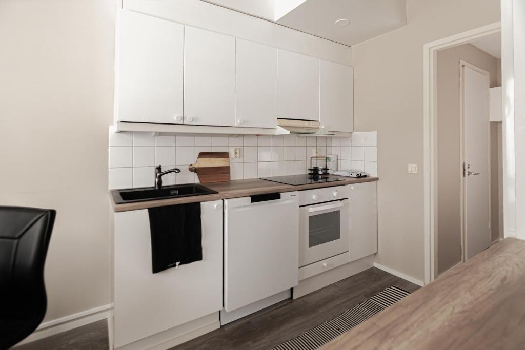 Kitchen, Kulkuri hostellit Hameenlinna in Hämeenlinna