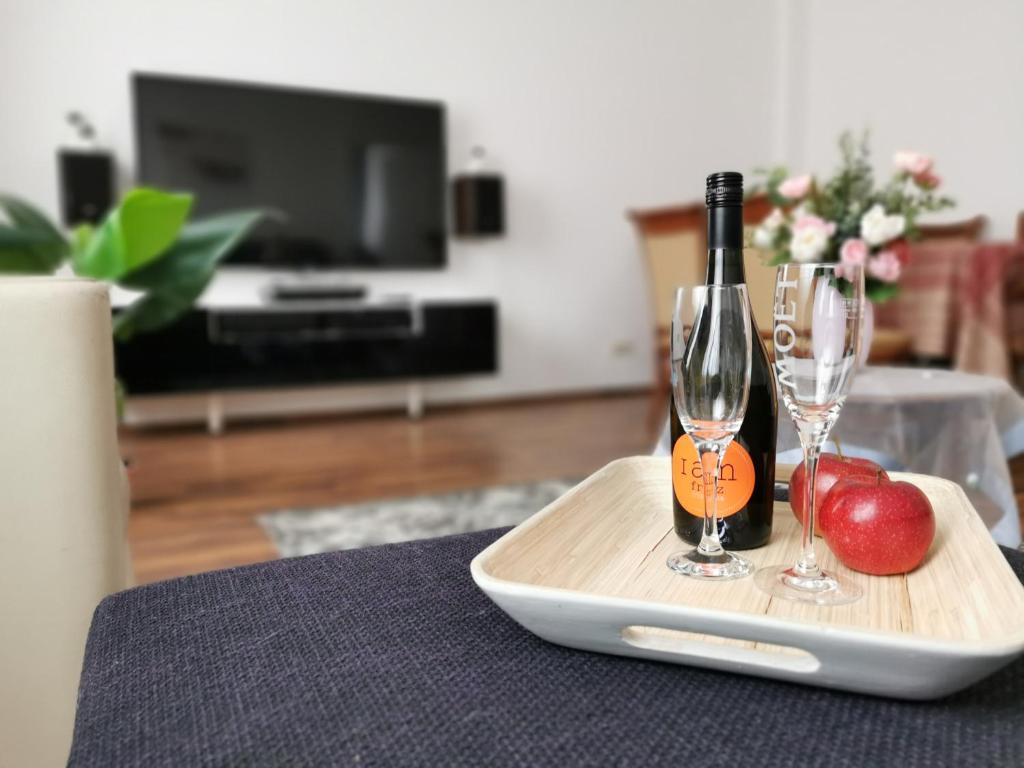 Balcony or terrace view from a Klagenfurt apartment