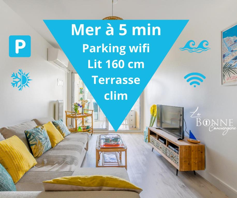 Le Superbe Bahia / proche mer / clim / Terrasse / parking privé - 1