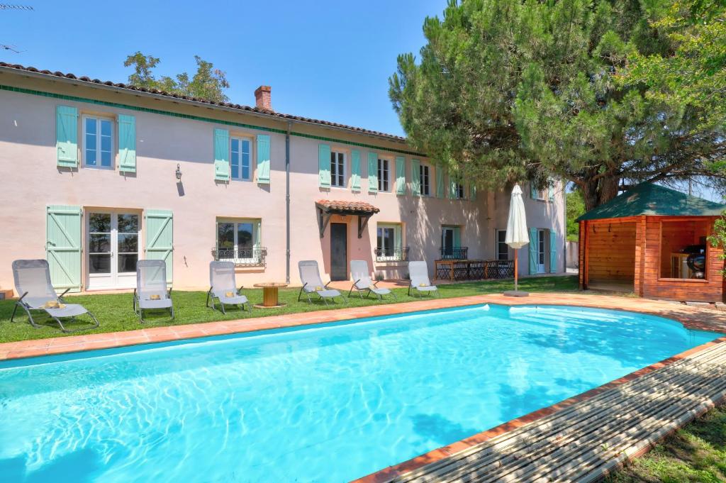 Gîte la grappe Occitane - 14 personnes - piscine privée, Ambres
