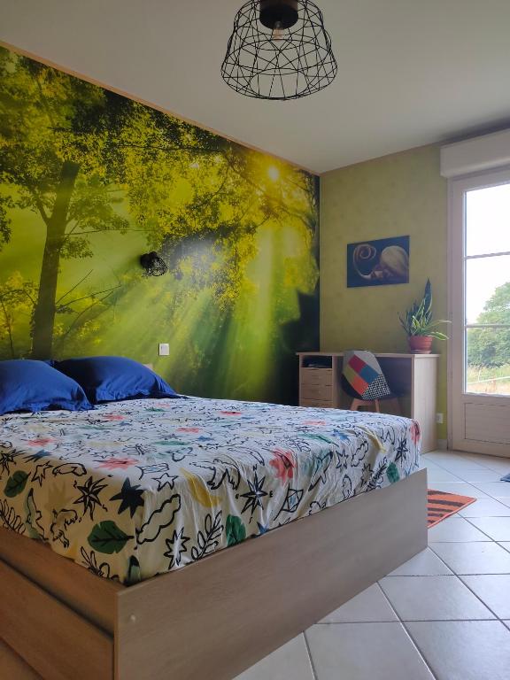 chambre avec SDB privative en pleine campagne 전경