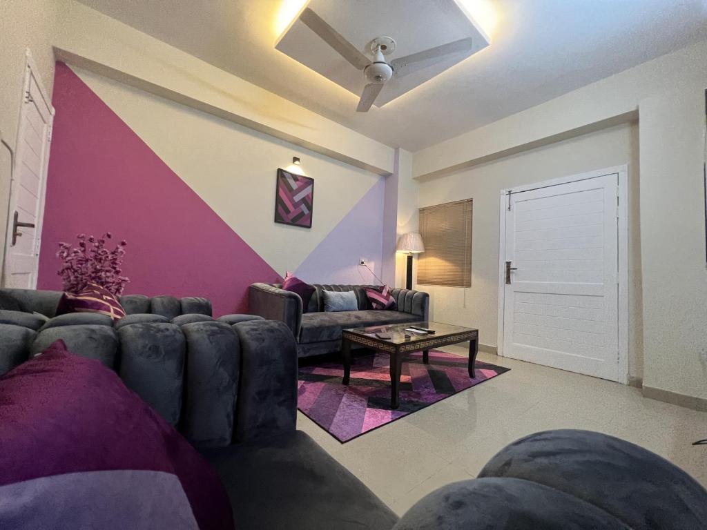 Purple Themed with Balcony Hill View photo