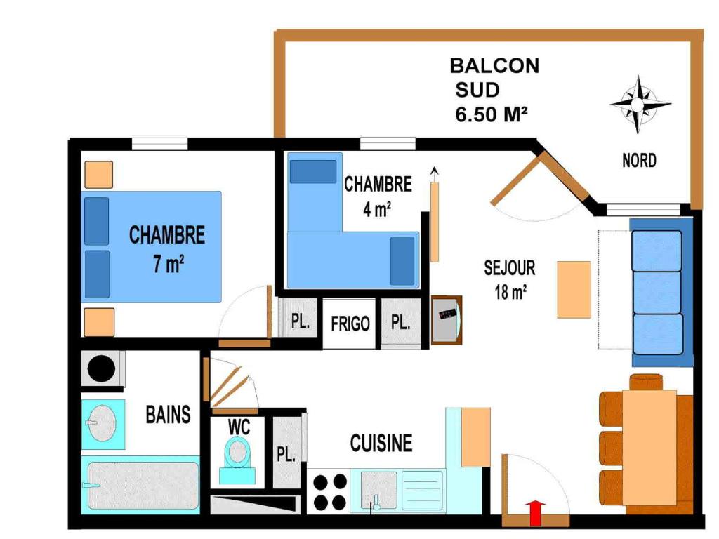 Appartement spacieux 6 pers, balcon sud, parking - FR-1-508-8 - 3
