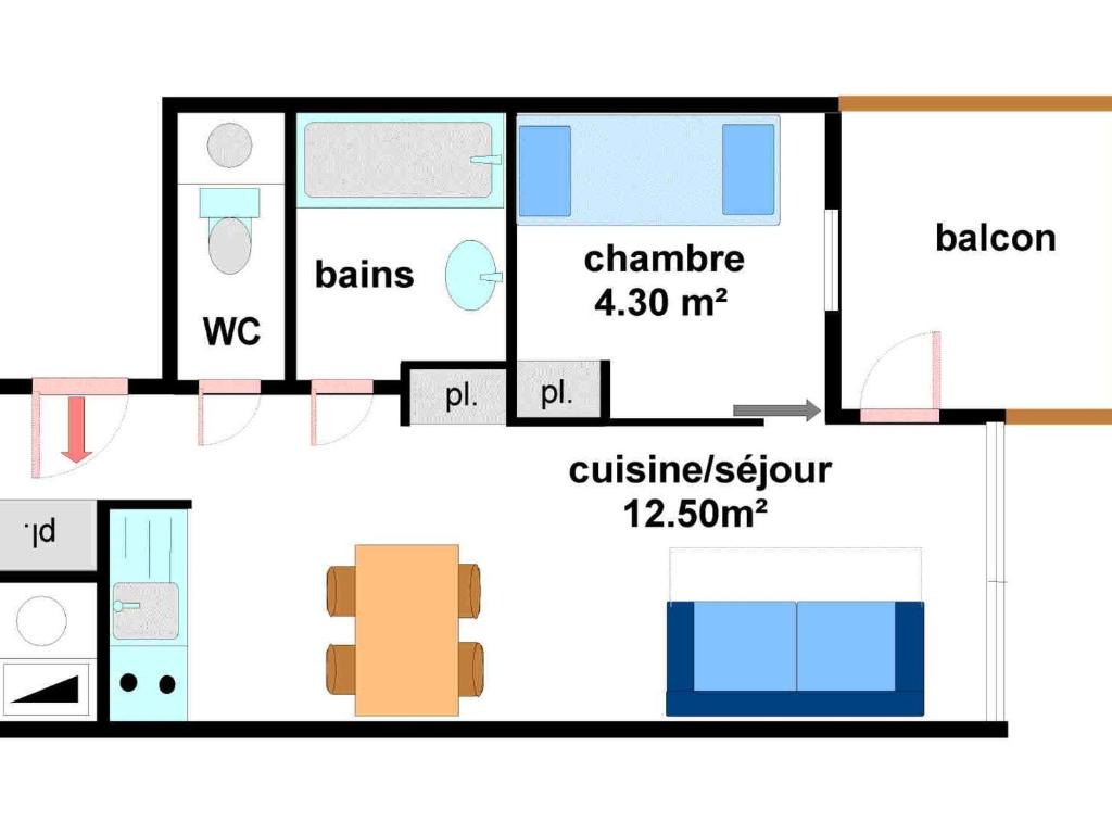 Appartement 4 pers - Résidence Pied des Pistes avec Balcon et Parking à Val-Cenis - FR-1-508-174 - 5