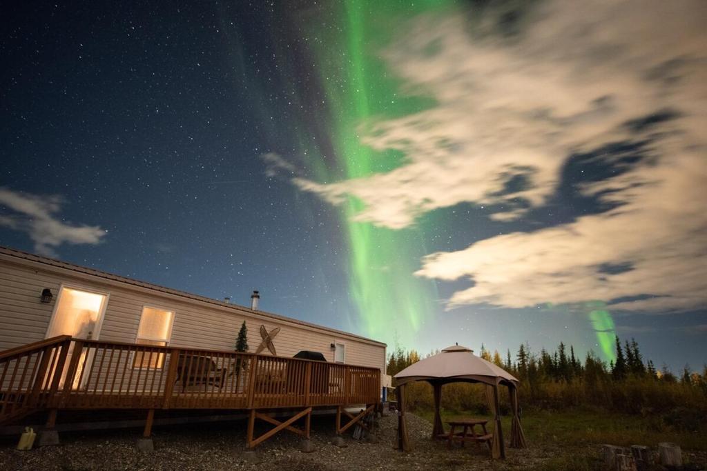 Lakehouse with Rustic Alaskan View