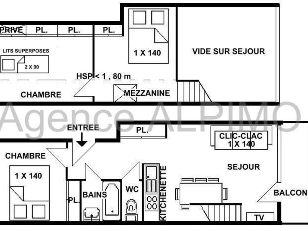 Appartement 3 pièces mezzanine Les Saisies - 8 personnes - 2